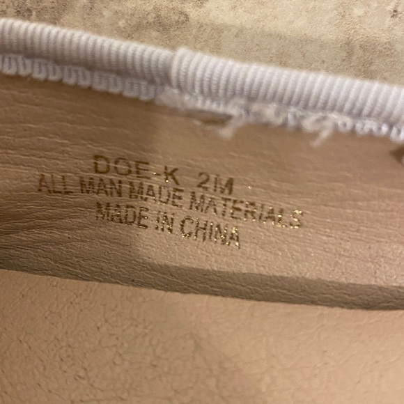 Metallic Silver Bow Ballet Flats Girl Size 2 - Picture 10 of 12